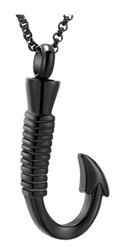 (bk)hook Scent Bottle Necklace Ash Fish Hook Stainless Steel