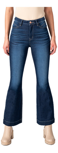 Jeans Oggi Mujer Ruby Acampanado Corte Flare Azul Oscuro