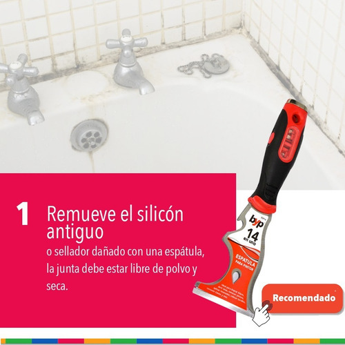 Imagen 3 de 6 de Silicona Para Baños Y Cocinas Sika Sanisil Transparente 280