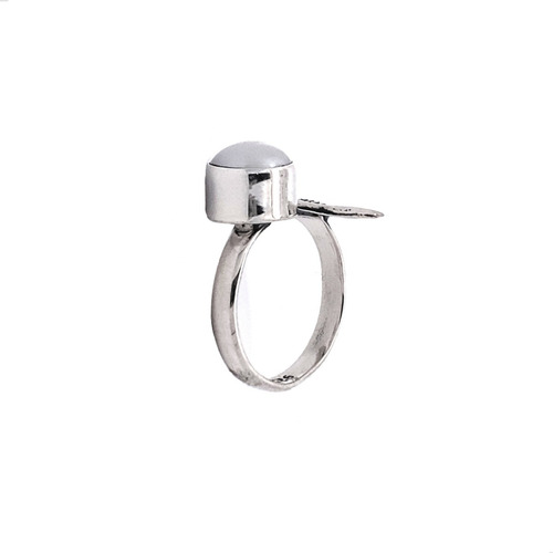 Imagen 3 de 9 de Anillo Ala De Plata .925 Y Perla Angel Mujer Agálea Joyeria