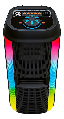 Bocina Bluetooth 4x2 Radio Fm Luz Rgb Recargable Iluminación Lateral
