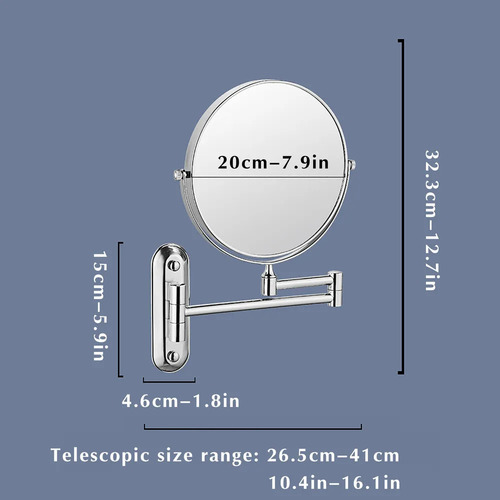 Espejo De Brazo Extensible 360, 3 Unidades, Para Maquillaje