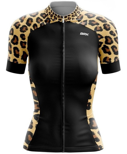 Imagem 1 de 3 de Camisa Ciclismo Brk Feminina Onça Com Preto Com Fpu 50+