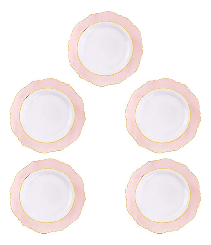 Platos De Plástico Con Flores Para Fiestas Y Postres, Bodas,