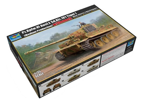 Tanque Tiger I Maqueta 1/35 Trumpeter 9539 Zimmerit P Armar