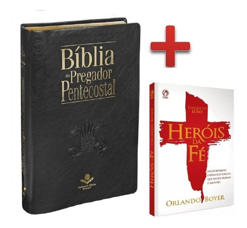 Bíblia Do Pregador Pentecostal + Caixa + Livro Heróis Da Fé 