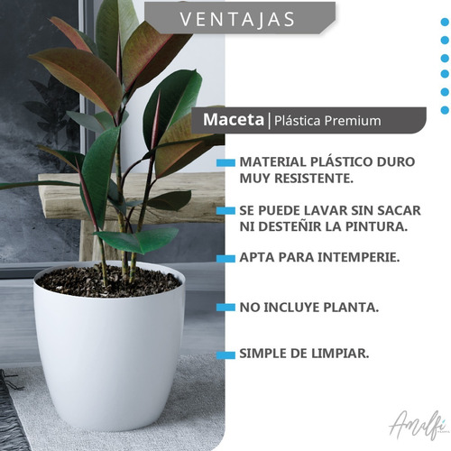 Imagen 7 de 8 de Maceta Plástica Premium Redonda Combo N 18 + N 22 Nórdica