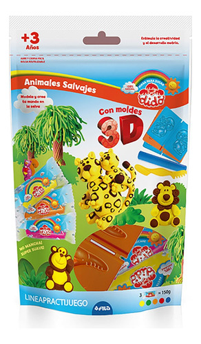 Set De Masas Infantiles Dido Animales Con Cortantes 3d