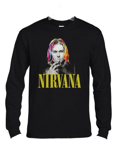 Polera Ml Nirvana Kurt Logo Cigarrette Rock Abominatron