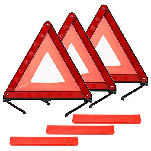3 Pcs Triángulo De Advertencia De Seguridad Plegable -...
