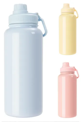 Garrafa Térmica Água Academia Squeeze Inox 1 Litro Com Alça