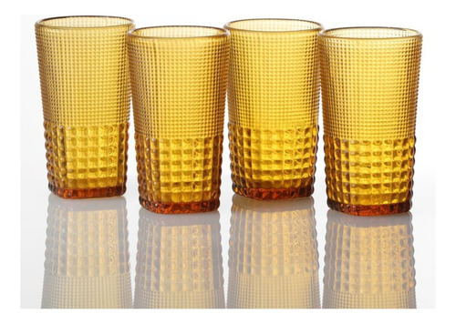 Vaso Fortessa D&v Malcolm Amber Ice Beverage 15oz 440ml 6pzs Color Naranja Oscuro