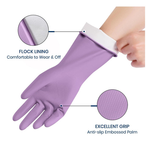 Guantes De Limpieza De Goma Para Lavavajillas, 4 Pares De De