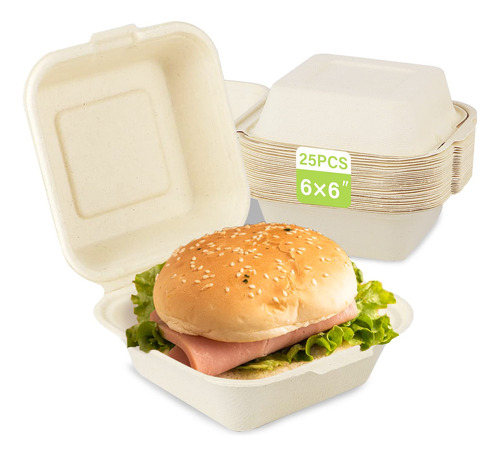 Greensight Compostable Take Out Food Container 6x6, 86tre