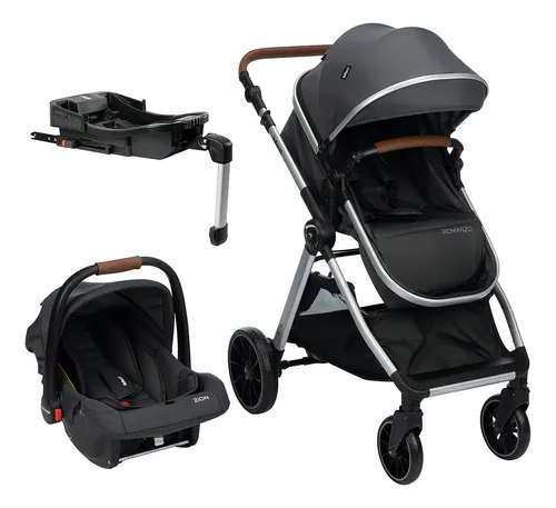 Travel System Romanzo Trio Isofix - Infanti Cor Preto Granizo Cha...