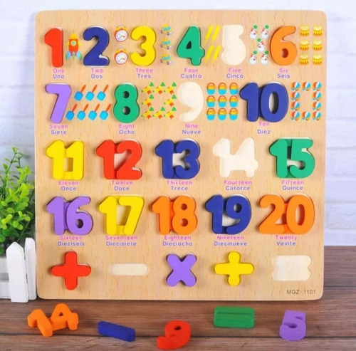 Pack 3 Rompecabezas Madera Número Juego Didáctico Matematica