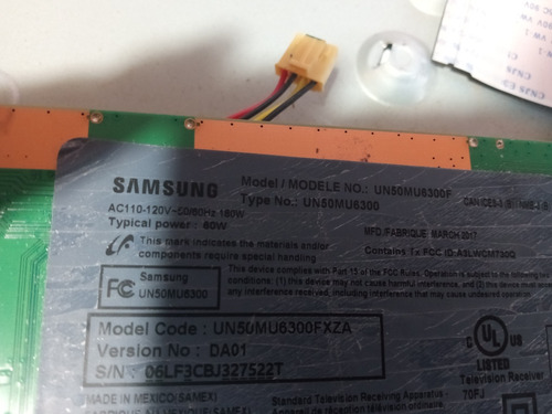 Tarjeta Fuente Samsung Un50mu6300f (bn44-00807a) *548 (Usado)