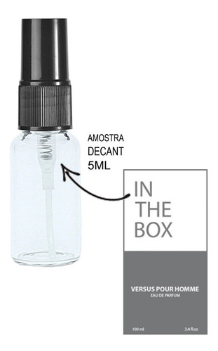 Imagem 1 de 2 de Decant 5ml Versus Pour Homme In The Box Amostra Vidro Spray