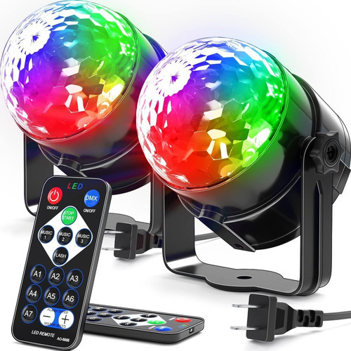 2 Piezas Globo Colorido Rgb Led Iluminación Láser Dj Party