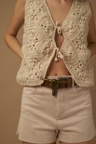 Chaleco Yuspe Tejido Con Crochet