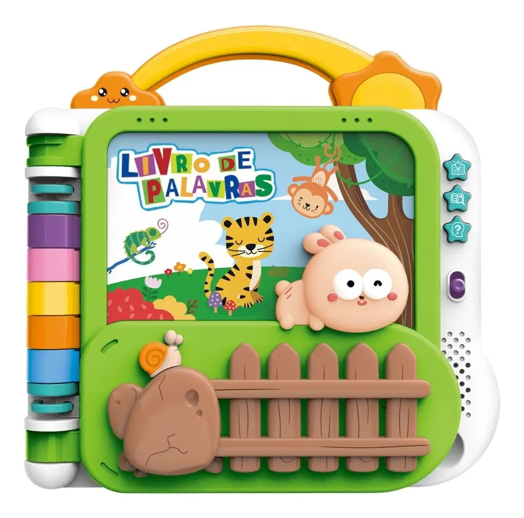Brinquedo Livro Interativo Para Bebê Alfabetização Maxi Baby