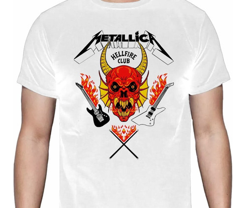 Metallica - Hellfire - Blanca - Metal / Rock - Polera- Cyco