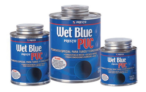 Cemento Pvc Azul 236ml Wet Blue Presto 9604