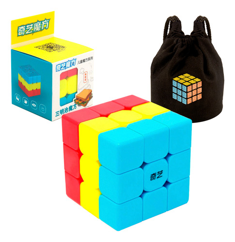 Cubo Rubik Qiyi 3x3x3 Tricolor Sandwich  + Estuche Color De La Estructura Stickerless