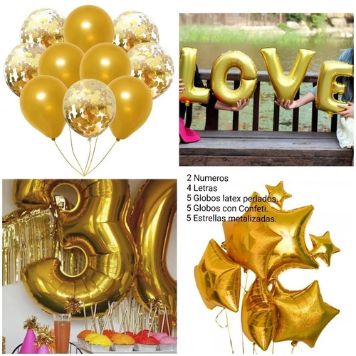 Globos Metalizados Letras, Números Cumpleaños Eventos