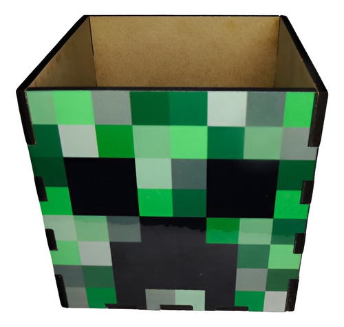 Par De Lapiceras Minecraft Mdf Con Diseño En Impresión Verde Lima
