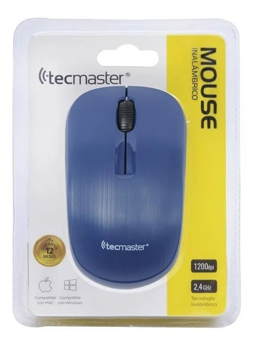 Mouse Inalámbrico Tecmaster Azul 10mts 1200 Dpi