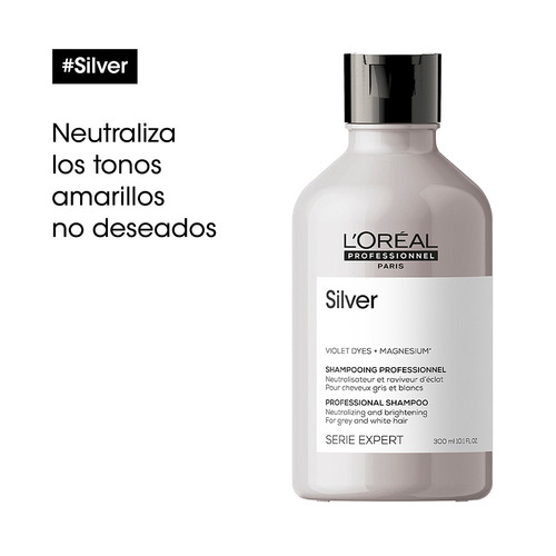 Imagen 3 de 6 de Shampoo L'oréal Professionnel Serie Expert Silver En Botella De 300ml Por 1 Unidad
