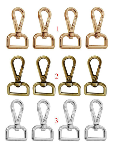 4 Piezas. Gancho De Seguridad Giratorio, Dorado Dorado 20mm
