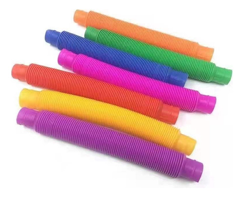 1 7pcs Fidget Pop Tube Toys Tubería Sensorial De Alivio
