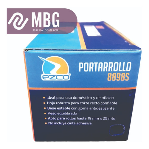 Imagen 3 de 6 de Porta Rollo Chico Ezco De Cinta Adhesiva 19mm X 25 Mts