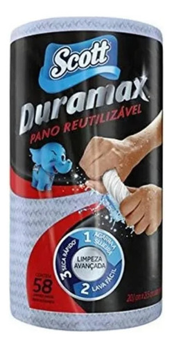 Kit Com 12 Rolos - Pano Reutilizável Scott Duramax- Cor Azul Cor Azul-celeste