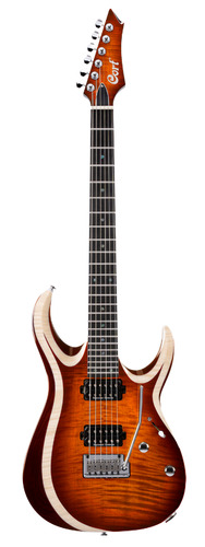 Guitarra eléctrica Cort X700 Duality de caoba burst lava con diapasón de ébano