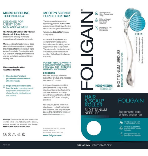 Imagen 7 de 7 de Minoxidil Kirkland 5% Solución Tópica 3 Meses + Dermarroller