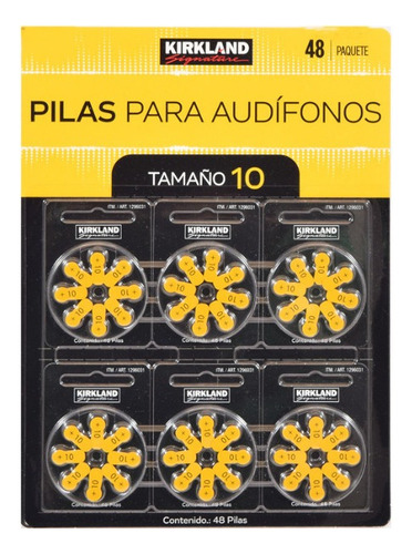 Pilas Aparato Auditivo Tamaño 10 Audífonos 48 Pzas Ks