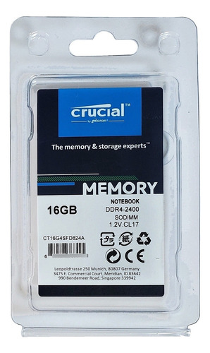 Memoria RAM gamer color verde  16GB 1 Crucial CT16G4SFD824A