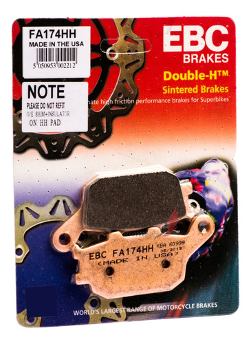 Pastilha De Freio Ebc Sint Tras Dl1000 Dl650 Vstrom Fa174hh