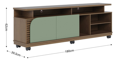 Rack Para Tv Até 75 Polegadas Com Rodízio 2 Portas Jurere