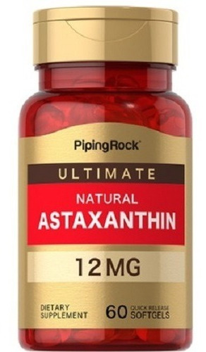 Astaxantina 12 mg x 60 cápsulas - Pipingrock 100% natural Usa Sabor Neutro