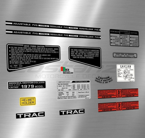 Calcos Honda Cb 750 F Especificaciones Remember Metalizadas