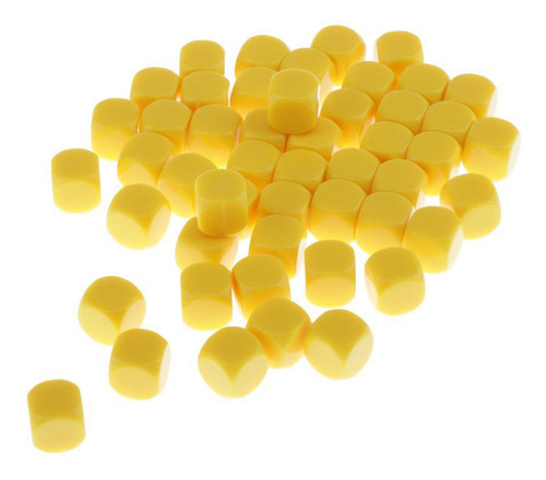 50 Piezas Amarillo En Blanco Dados D6 D&d Rpg Juego De Mesa
