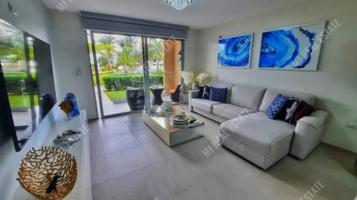 Apartamento Amueblado En Playa Nueva Romana De 2 Habitaciones, Primera Linea De Playa
