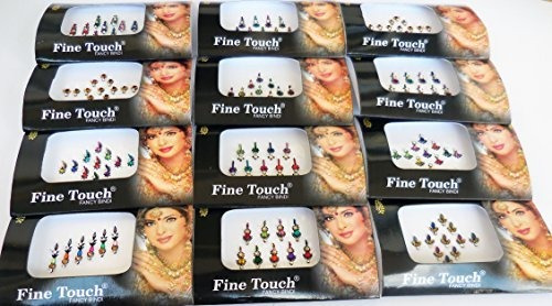 6 Paquetes- 42 Bindis Mix N Match Face Jewels Etiquetas Adhe