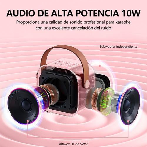 - Karaoke Para Niños Con 2 Micrófonos Inalámbricos Y Bocina