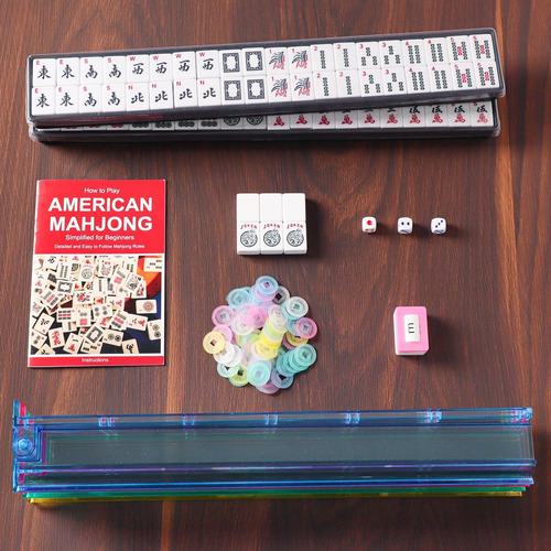 Set De Zgme American Mahjong, 166 Baldosas Blancas Con Y 4