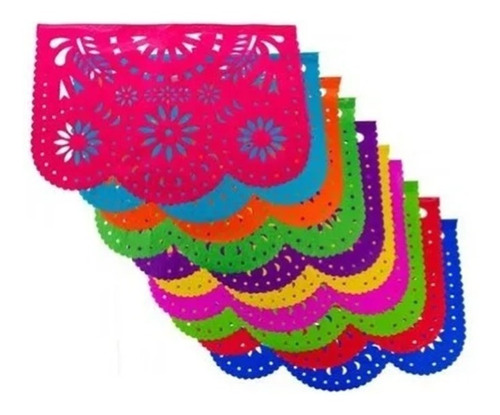 Banderin Guirnalda Mexicana Papel Seda Destello Floral 5mts